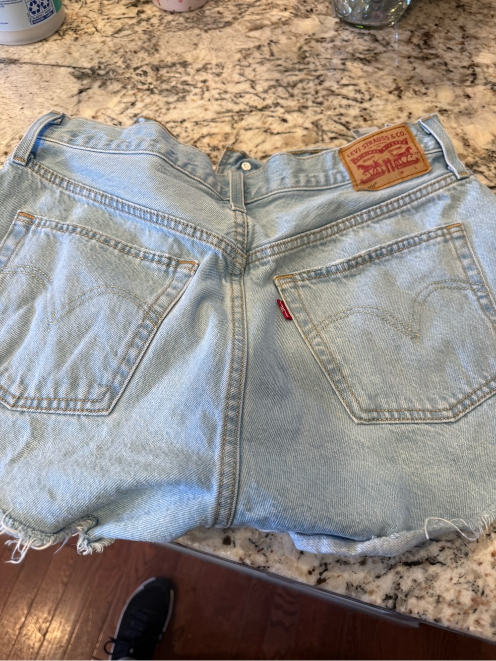 Levi's Light Wash High-Rise Denim Cutoff Shorts
